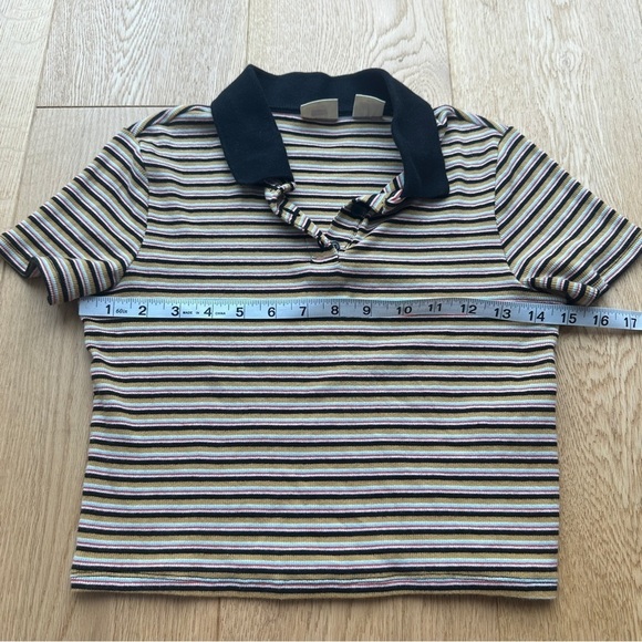 LEVI’S stripped crop short sleeve  polo tee - S - Picture 9 of 15